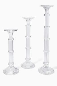 Aria Crystal Glass Candle Holder, Set of 3