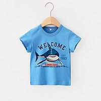 [12m-7y]boys cartoon print short sleeve t-shirt Lightinthebox - thumbnail