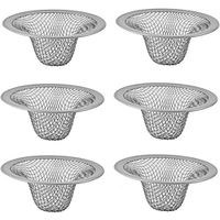Bathroom Mesh Sink Drain Strainer - 6 Pack 2.12 Top / 1 Small Stainless Steel Hair Basket Catcher for Bathroom Sink, Lavatory, Balcony, Utility, RV, Floor Drain miniinthebox - thumbnail
