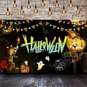 1pc Halloween Background Cloth Ghost Pumpkin Skull Horror Background Wall Hanging Cloth Halloween Party Decoration Banner Atmosphere Drying Supplies Halloween Skeleton Decoration miniinthebox