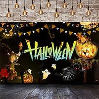 1pc Halloween Background Cloth Ghost Pumpkin Skull Horror Background Wall Hanging Cloth Halloween Party Decoration Banner Atmosphere Drying Supplies Halloween Skeleton Decoration miniinthebox - thumbnail