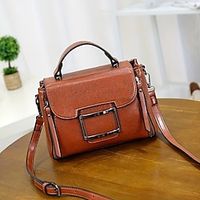 Women's Handbag PU Leather Daily Zipper Large Capacity Waterproof Solid Color Wine Black Purple miniinthebox