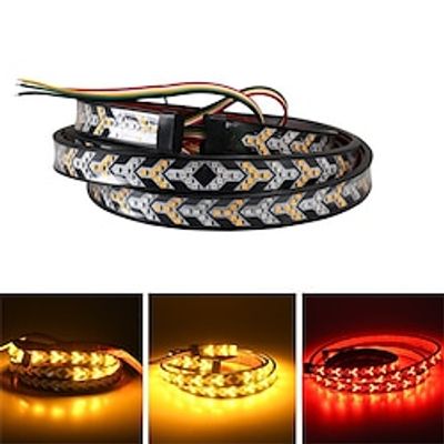 12V-24V Waterproof 48inch To 60inch Pickup Strip Light High Brightness Fishbone Shaped Tail Light With Steering Brake Function And Plug miniinthebox