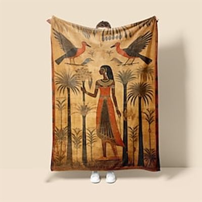 Ancient Egyptian Blanket With Quilt Art Scandinavian Pattern Super Soft Blanket,Novelty Flannel Throw Blankets Warm Printed All Seasons Room Decoration Gifts Home Decor Lightinthebox
