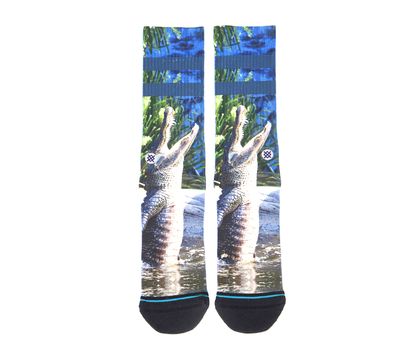 Mens Alberta Crocodile Print Socks Blue Mens Alberta Crocodile Print Socks Blue