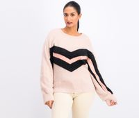 Chevron-Stripe Sweater  Rose Buff - thumbnail