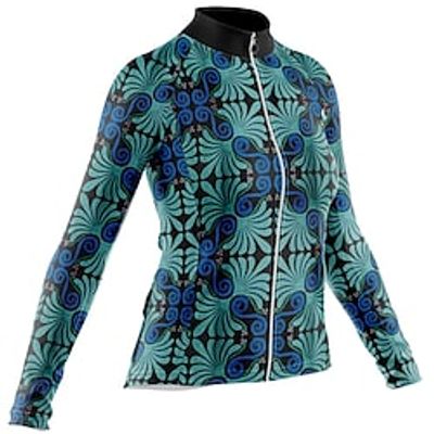 21Grams Women's Cycling Jersey Long Sleeve Bike Jersey with 3 Rear Pockets Mountain Bike MTB Road Bike Cycling Breathable Ultraviolet Resistant Quick Dry Blue Black Polyester Sports Clothing Apparel miniinthebox