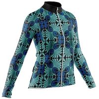 21Grams Women's Cycling Jersey Long Sleeve Bike Jersey with 3 Rear Pockets Mountain Bike MTB Road Bike Cycling Breathable Ultraviolet Resistant Quick Dry Blue Black Polyester Sports Clothing Apparel miniinthebox - thumbnail