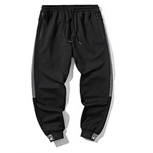 Men's Chino Chinos Pants Patchwork Full Length Black miniinthebox