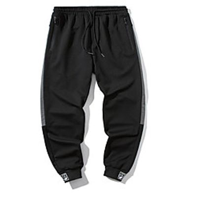 Men's Chino Chinos Pants Patchwork Full Length Black miniinthebox