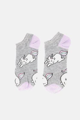 Kids Girls Low Cut Sock  Gray/Lilac