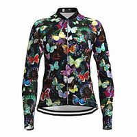 21Grams Women's Long Sleeve Cycling Jersey Summer Spandex Black Butterfly Bike Top Mountain Bike MTB Road Bike Cycling Quick Dry Moisture Wicking Sports Clothing Apparel  Stretchy  Athleisure Lightinthebox - thumbnail