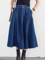 Vintage Pocket Zipper Denim Skirts