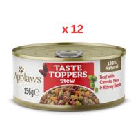 Applaws Taste Toppers Stew Beef With Vegetables Wet Dog Food Tin 156g X 12