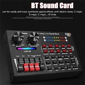 Multifunctional Bluetooth Live Sound Card Intelligent Audio Mixer Sound Card Voice Changer Sound Mixer Board for Computers And Mobilephone Live Sound Lightinthebox