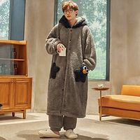 Adults' Kigurumi Pajamas Cartoon Character Onesie Pajamas Flannel Cosplay For Men's Women's Christmas Animal Sleepwear Cartoon Festival  Holiday Costumes Lightinthebox - thumbnail