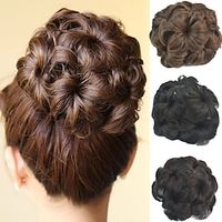 Bridal Updo Chignon Bun Flower Clip Synthetic Culry Hair Extensions More Colors miniinthebox - thumbnail