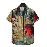 Men's Shirt Floral Short Sleeve Casual Tops Tropical Hawaiian A miniinthebox - thumbnail