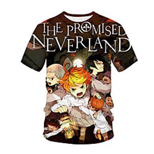 Inspired by The Promised Neverland Cosplay Anime Cartoon 100% Polyester 3D Harajuku Graphic Kawaii T-shirt For Women's / Men's miniinthebox
