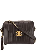 Chanel Pre-Owned 1995 Jumbo XL Mademoiselle chain shoulder bag - Brown - thumbnail