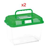 Trixie Transport And Feeding Box - Green 24X17X16cm (Pack Of 2)