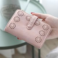 Hollow Out PU Leather Small Wallet