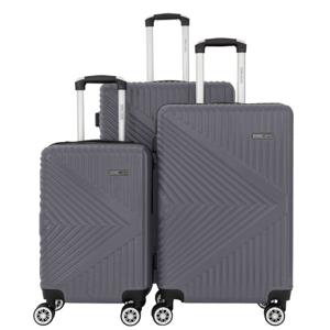 PARA JOHN Premier 3-Piece Luggage Set: Sleek ABS + PC Shell, Effortless Glide with 8 Spinner Wheels - GREY