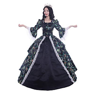 Princess Maria Antonietta Rococo Victorian Renaissance Vacation Dress Dress Party Costume Masquerade Prom Dress Women's Satin Costume Black  Blue  Yellow Vintage Cosplay Halloween Party  Evening Lightinthebox