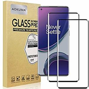 aokuma for oneplus 9 pro bulletproof glass, [2 pieces] glass compatible with oneplus 9 pro protective film, premium glass film with 9h hardness, anti-scratch, shatterproof, anti-bubbles (black edge) Lightinthebox
