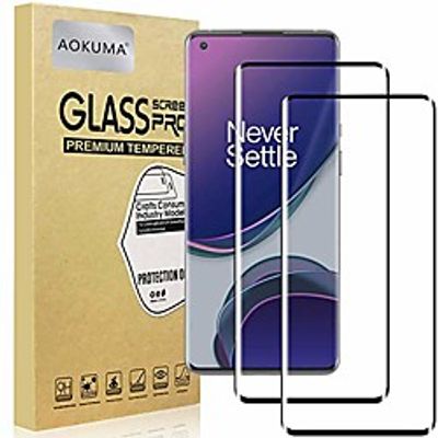 aokuma for oneplus 9 pro bulletproof glass, [2 pieces] glass compatible with oneplus 9 pro protective film, premium glass film with 9h hardness, anti-scratch, shatterproof, anti-bubbles (black edge) Lightinthebox
