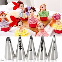 5pcs Russian Skirt Icing Piping Nozzles Cake Decoration Tips Tools Kitchen Bakeware