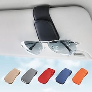 Sunglass Holder for Car Visor Sunglasses Clip Magnetic Leather Glasses Eyeglass Holder Truck Car Interior Accessories Universal for Woman Man Lightinthebox