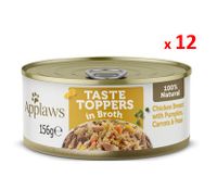 Applaws Taste Topper in Broth Chicken with Veg Dog Tin 156g x 12