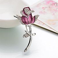 reizteko vintage inspired crystal rhinestone rose flower brooch pin flower ribbon bow pendant (purple) Lightinthebox - thumbnail