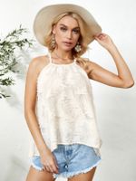 YOINS Fuzzy Solid Semi Sheer Halter Sleeveless Cami - thumbnail