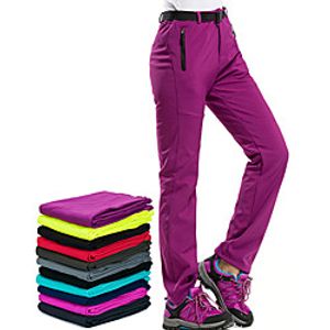 Women's Fleece Lined Pants Hiking Pants Trousers Softshell Pants Winter Outdoor Thermal Warm Windproof Fleece Lining Multi-Pockets Pants / Trousers Bottoms Purple Fuchsia Grey Black Army Green miniinthebox