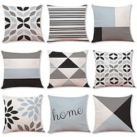 1 Set of 9 pcs Modern Cushion Cover Geometry Series Decorative Faux Linen Throw Pillow Cover Home Sofa Decorative Outdoor Cushion for Sofa Couch Bed Chair miniinthebox - thumbnail