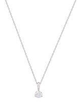 Solitaire Pendant Necklace - Rhodium Plated Solitaire Pendant Necklace - Rhodium Plated