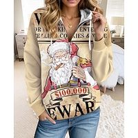Women's Hoodie Sweatshirt Pullover Santa Claus Active Sportswear Drawstring Front Pocket Quarter Zip Yellow Pink Blue Casual Sports Hoodie Long Sleeve Top Micro-elastic Fall  Winter Lightinthebox - thumbnail
