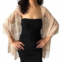 Wedding Guest 's Wraps Ladies Pure Sleeveless Polyester Wedding Wraps With Lace For Special Occasion Spring   Fall Lightinthebox - thumbnail