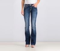 Womens Washed Jeans  Dark Blue - thumbnail