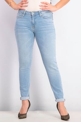 Womens Washed Straight Jeans  Washed Blue