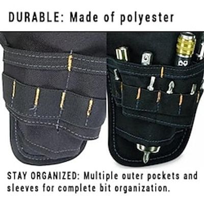 1pc Portable Heavy Duty Drill Driver Holster Cordless Electrician Tool Bag Bit Holder Belt Pouch Waist Cordless Drill Storage Pocket miniinthebox