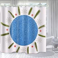 Bathroom Deco Shower Curtain with Hooks Bathroom Decor Waterproof Fabric Shower Curtain Set with12 Pack Plastic Hooks miniinthebox