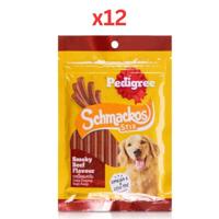 Pedigree Schmackos Stix Smoky Beef Dog Treats 70G (Pack of 12)