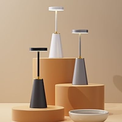 Table Lamp Tabletop Rechargeable Desk Lamp with Battery Powered,Cordless 3-Levels Brightness Stepless Dimmable Touch Nightlight Lamps, Lamps for Bedroom/Restaurant/Bars/Patio Lightinthebox