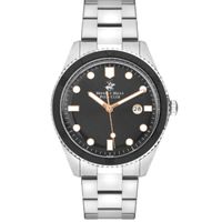 Beverly Hills Polo Club Men's Analog Display Watch & Metal Strap, Silver - BP3407X.360