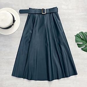 Women's Vacation Casual / Daily Basic Streetwear Capris Skirts Solid Colored Pleated Blue Gray Khaki miniinthebox