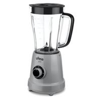 UFESA BS4709 Jade Glass Blender + Spice Grinder Attachment, 500W, 1.5L Pitcher, 2 Speeds + Turbo, 4 Stainless Steel Blades, BPA Free