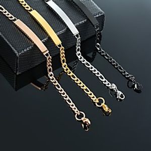 Chain Bracelet Cuban Link Birthday Stylish Simple Classic Steel Bracelet Jewelry Rose Gold  Black  Gold For Gift Lightinthebox